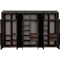 Шкаф распашной Рэйгрупп Рэй S262-В18-3-WKL В18-3 (дуб веллингтон/кобальт/античная латунь)