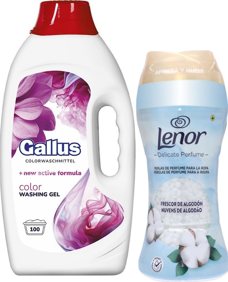 Гель для стирки Gallus Color 4 л + Кондиционер для белья Lenor Sensitive Cotton Fresh 195 г