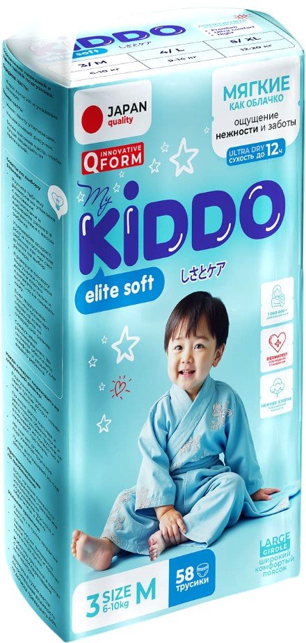 

Трусики-подгузники MyKiddo Elite Soft M 6-10 кг (58 шт)