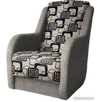 Интерьерное кресло Асмана Дачник-1 (рогожка кубики кор./кожзам коричневый)