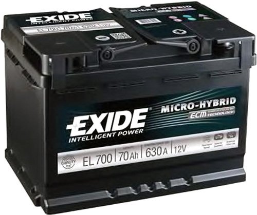 

Автомобильный аккумулятор Exide Micro-Hybrid ECM EL700 (70 А·ч)