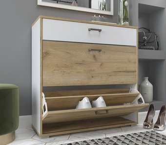 Тумба для обуви Интерлиния SC-ТПО (дуб золотой/белый платинум)