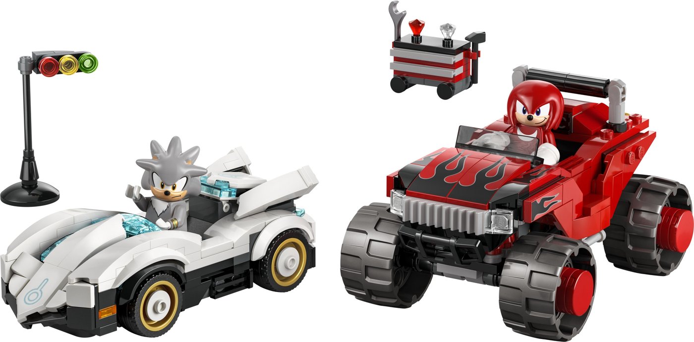 Конструктор LEGO Sonic The Hedgehog 77118 Сильвер на автомобиле против Наклза на монстр-траке
