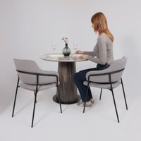 Кухонный стол Lepremo AV 2317 МДФ+керамика 900 (белый глянцевый Pandora/черный+HPL ипанема)