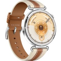 Умные часы Huawei Watch GT 6 41 мм (серебристый, с коричневым кожаным ремешком, международная версия)