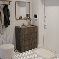 Комод Кортекс-мебель Бари 80 4ш (орех элия/орех элия/дуб сонома)