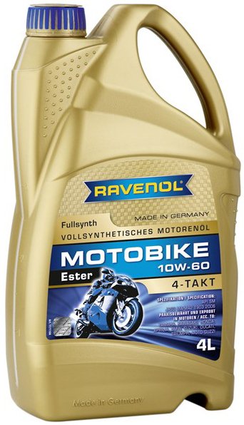 

Моторное масло Ravenol Motobike 4-T Ester SAE 10W-60 4л