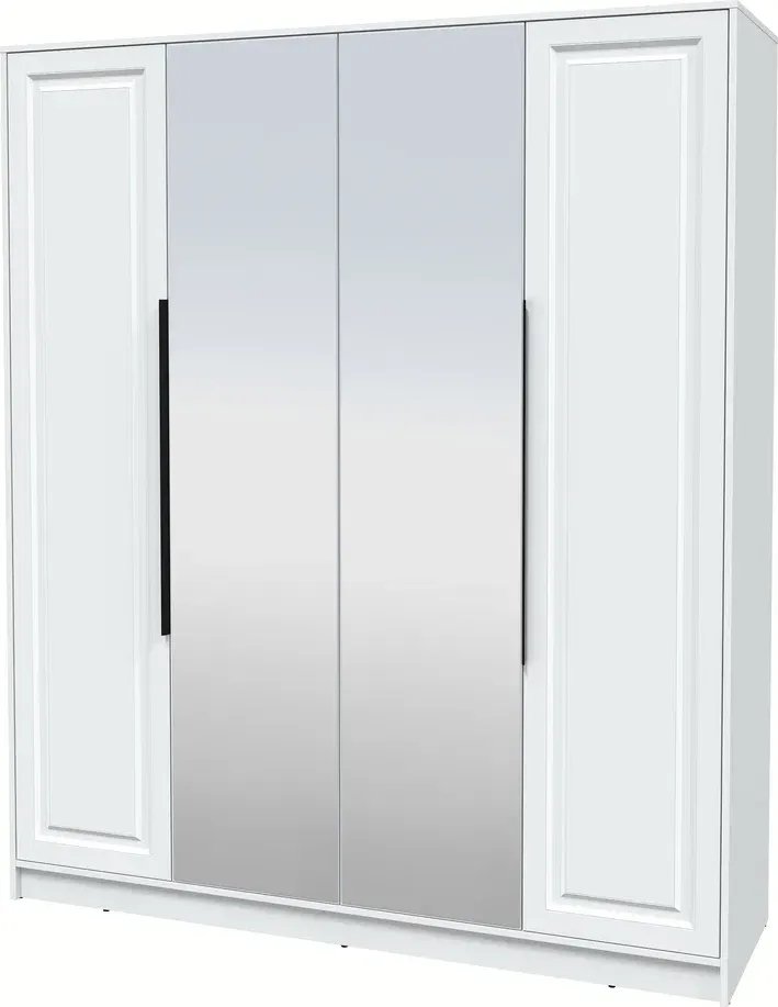 

Шкаф распашной Интерлиния Концепт КТ-Ш4з Деко (белый платинум/белый)