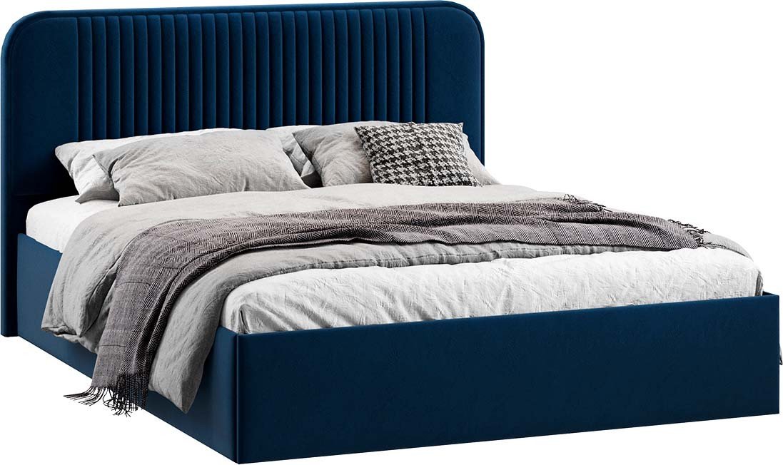 

Кровать Трия Тиффани Тип 1 c ПМ и заглушиной 160x200 (микровелюр Wellmart Blue)