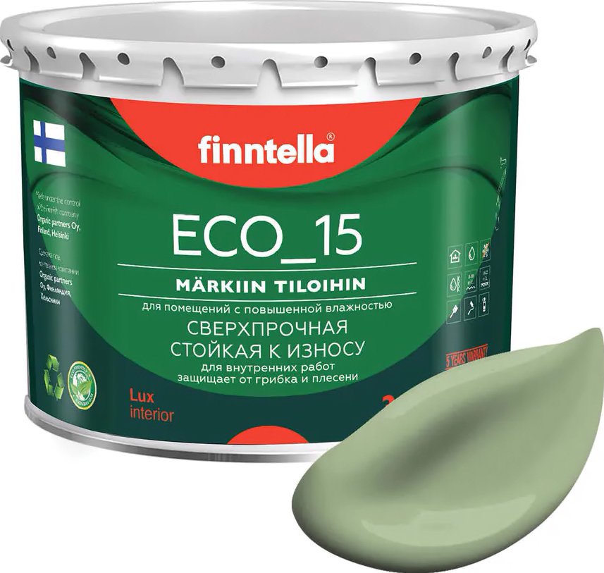 

Краска Finntella Eco 15 Sypressi F-10-1-3-FL026 2.7 л (светло-зеленый)