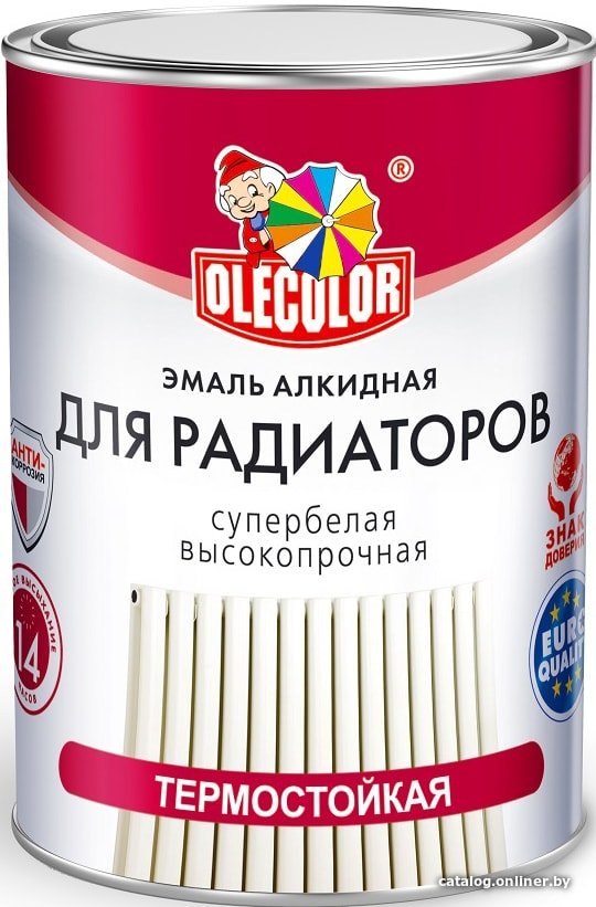 Эмаль Olecolor Для радиаторов отопления 0.9 кг (белый)