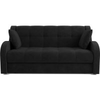 Диван Мебель-АРС Аккордеон Барон НПБ 140x200 (велюр черный HB-178/17)