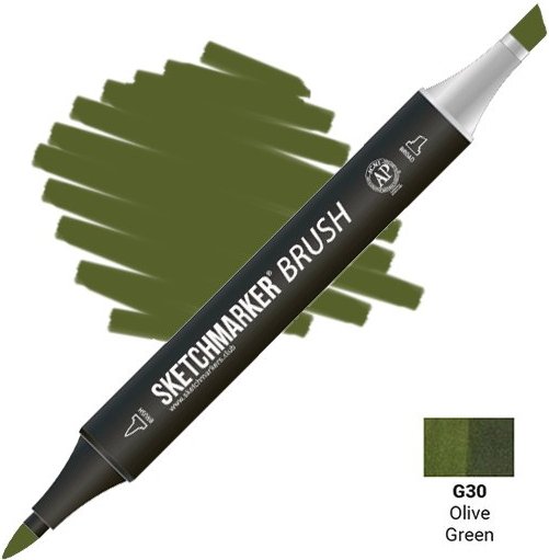 

Маркер художественный Sketchmarker Brush Двусторонний G30 SMB-G30 (оливковый зеленый)