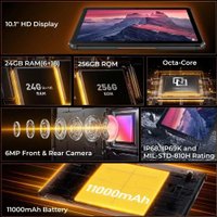 Планшет Oukitel RT9 6GB/256GB (черный/оранжевый) в Гродно