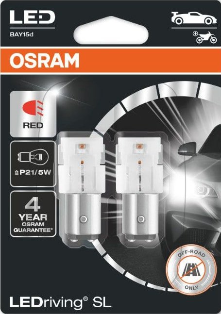 

Светодиодная лампа Osram P21/5W LEDriving Red 2шт