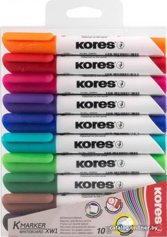 Набор маркеров Kores K-Marker XW1 20800 (10 шт, ассорти)