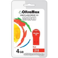 USB Flash OltraMax 210 4GB (красный) [OM-4GB-210-Red]