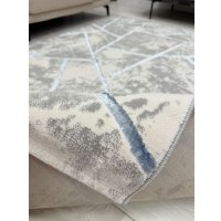 Ковер для жилой комнаты Radjab Carpet Амальфи Прямоугольник 01518B (2.4x3.4, C.Grey/L.Bule)