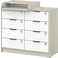Детский комод Атон Мебель Zeus 1008 ЛДСП с шариковыми направляющими (шимо светлый/белый)