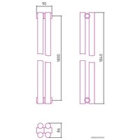 Стальной трубчатый радиатор Сунержа Эстет-11 1800х90 2 секции (белый)