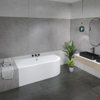 Ванна Lauter Bliss 150 L 21201051L (с каркасом и сифоном 21Y11021 матовый черный)