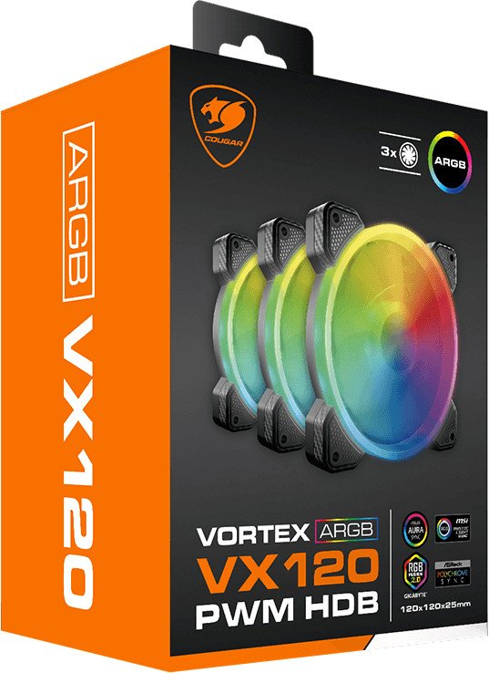 

Набор вентиляторов Cougar Vortex VX120 CF-VX12HB3-RGB