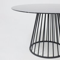 Кухонный стол AksHome Goto 120x75 (черный мрамор/черный)