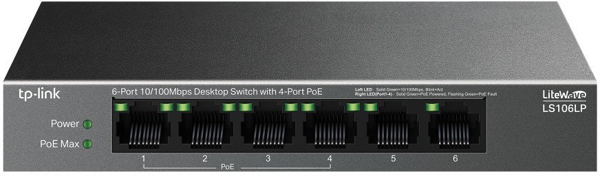 

Неуправляемый коммутатор TP-Link LiteWave LS106LP V1