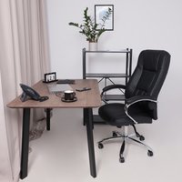 Офисное кресло AksHome King A (натуральная кожа, черный)