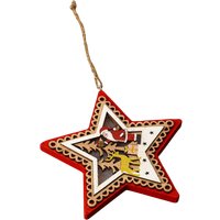 Елочная игрушка Luazon Lighting Красная звезда с Дедом Морозом 6117363