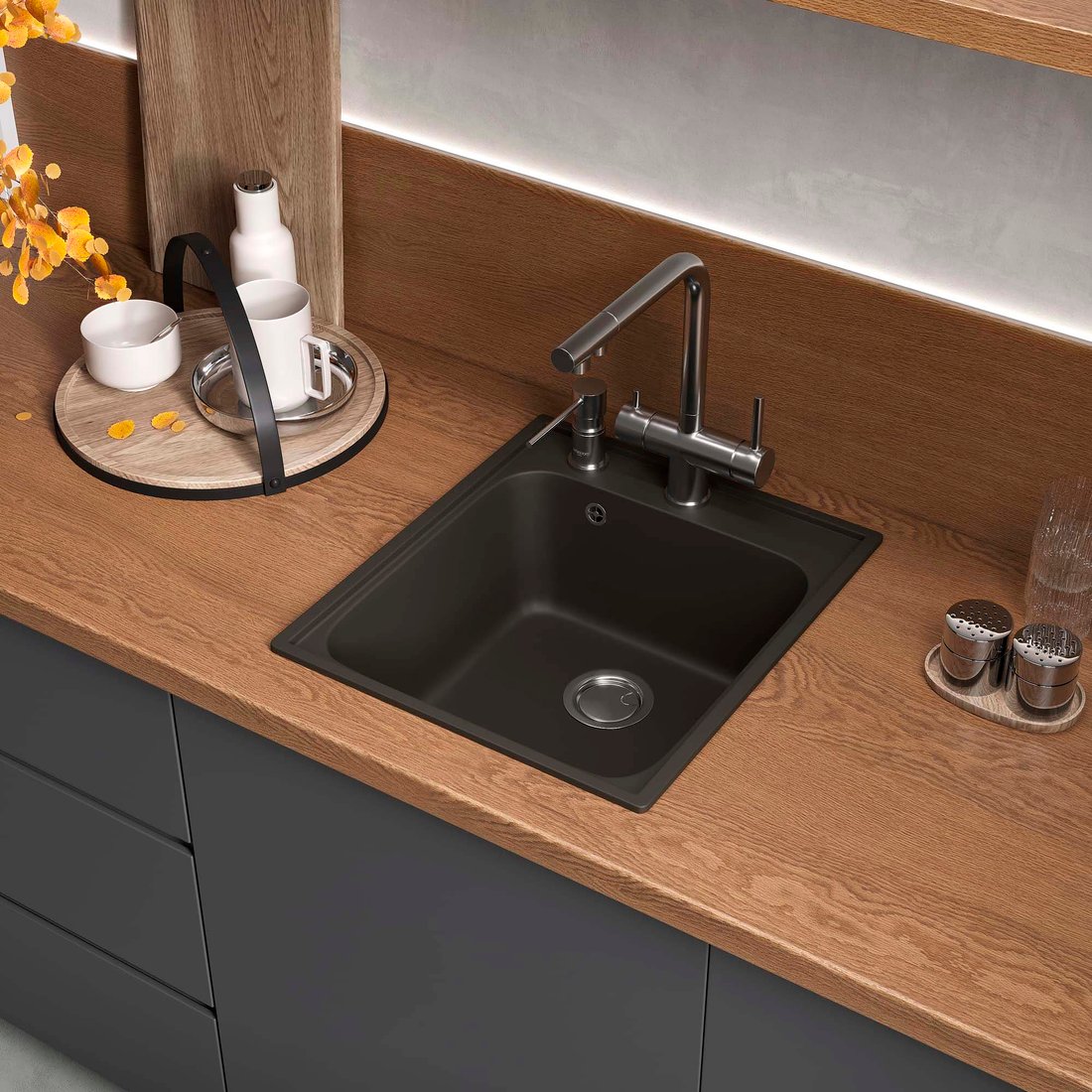 

Кухонная мойка Reflexion Quadra RF0243BL