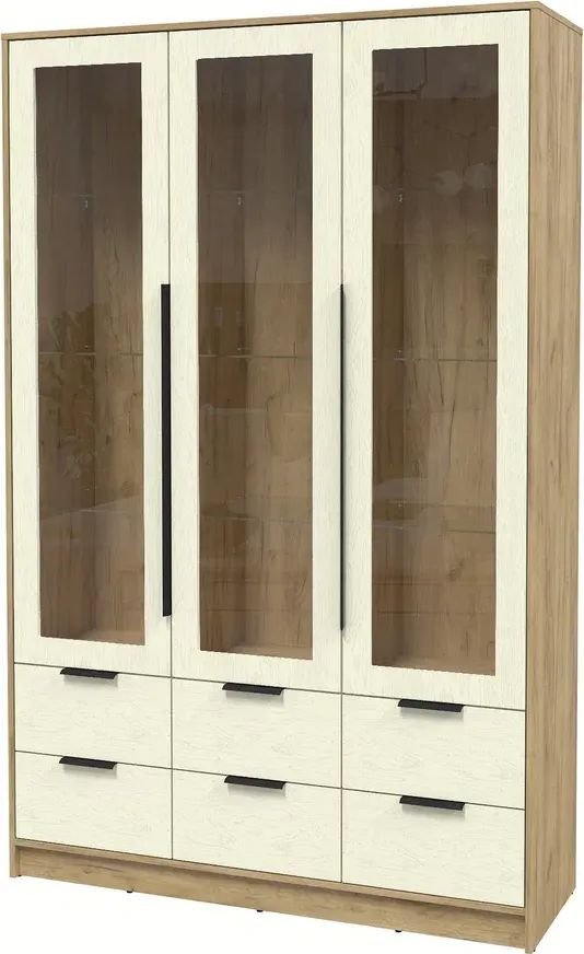 

Шкаф-витрина Интерлиния Концепт КТ-ШВ3 Глосс (дуб золотой/дуб снежный)