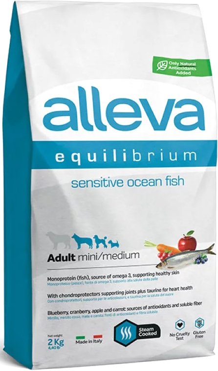 

Сухой корм для собак Alleva Equilibrium Sensitive Ocean Fish Mini/Medium (с рыбой для собак с чувствительным пищеварением) 2 кг