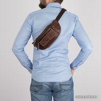 Сумка на пояс Poshete 253-63520-14-DBW (коричневый)