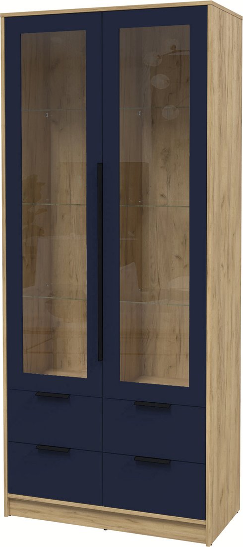 

Шкаф-витрина Интерлиния Концепт КТ-ШВ2 Глосс (дуб золотой/индиго)
