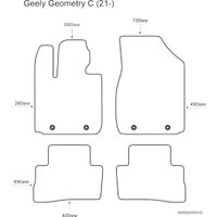 Комплект ковриков для авто Alicosta Geely Geometry C 21- (салон, ЭВА 6-уг, серый)