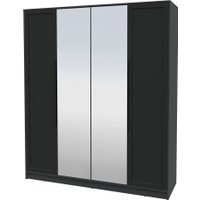 Шкаф распашной Интерлиния Концепт Тренд КТ-Ш4(з) (антрацит/черный)