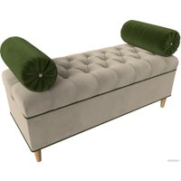 Банкетка Лига диванов Глория 113671 (микровельвет бежевый/зеленый/зеленый)