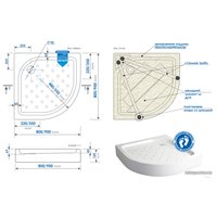 Душевой поддон Метакам Classic N 80x80 АПS_011736 (закругленный)