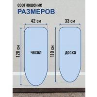 Чехол для гладильной доски Comfort Alumin Group 110x33 см (лен/голубой меланж)