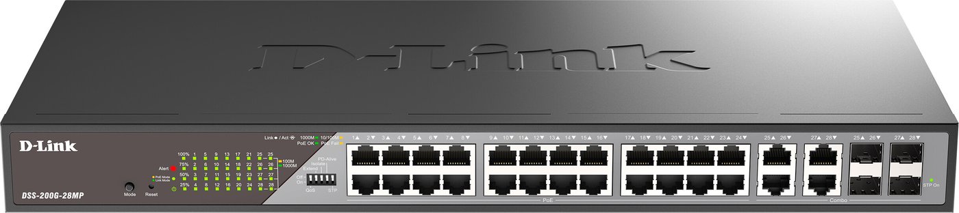 Управляемый коммутатор 2-го уровня D-Link DSS-200G-28MP/A1A