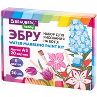 Набор для рисования BRAUBERG HOBBY ЭБРУ 20 картин А5 665353