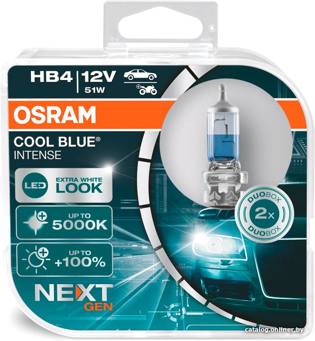 Галогенная лампа Osram Cool Blue Intense Next Gen HB4 9006CBN-HCB (пластиковый бокс, 2 шт)