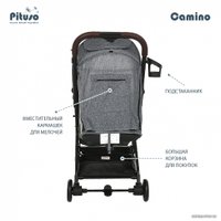 Коляска прогулочная «книга» Pituso Camino (темно-серый)
