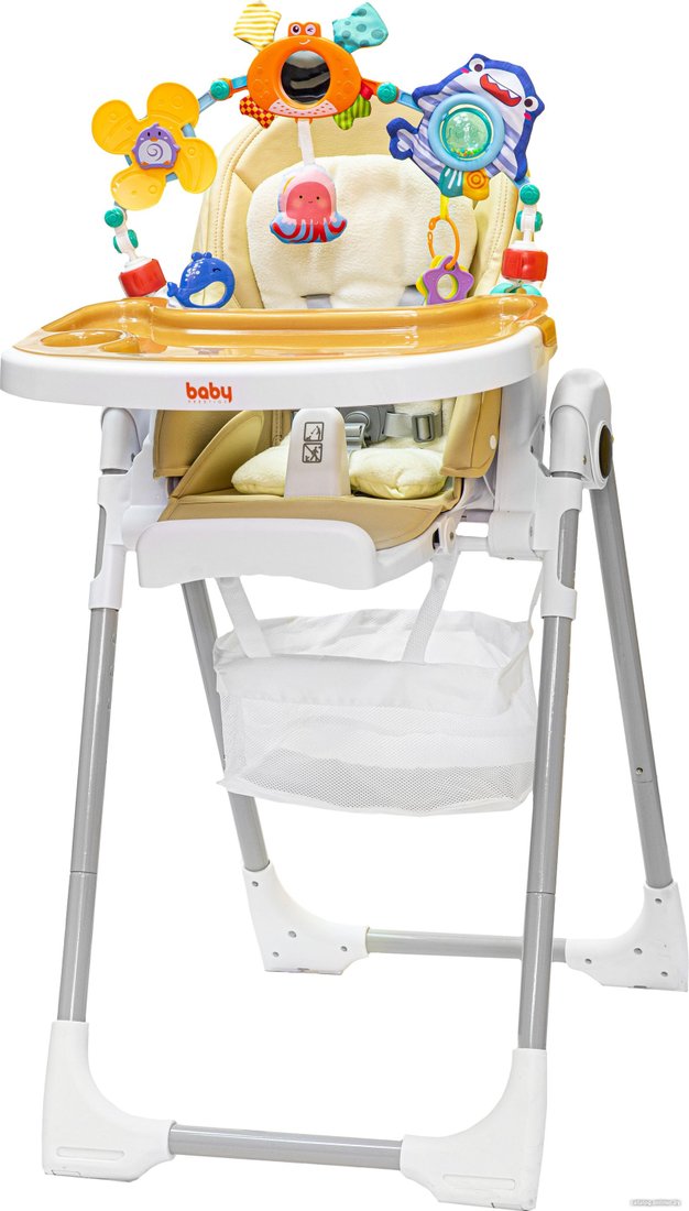 Высокий стульчик Baby Prestige Junior Lux+ (berge) с развивающей дугой Веселый краб