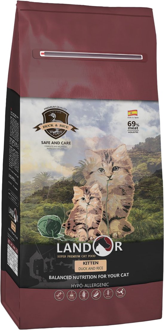 

Сухой корм для кошек Landor Kitten Duck with Rice 400 г