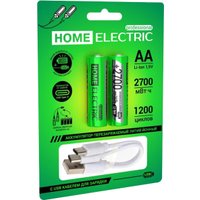 Аккумулятор Home Electric АА HR06 2700 mWh Type-C (2 шт)