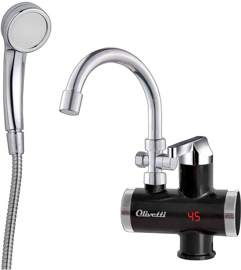 

Проточный электрический водонагреватель кран+душ Olivetti OL-WH4054SS