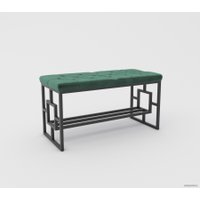 Банкетка Hype Mebel Квадро Люкс (черный/зеленый)