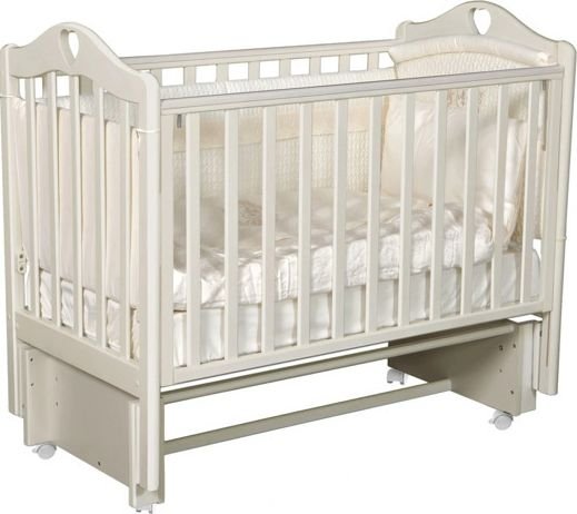 Классическая детская кроватка Антел Karolina-1 маятник+колеса, автостенка (кашемир)